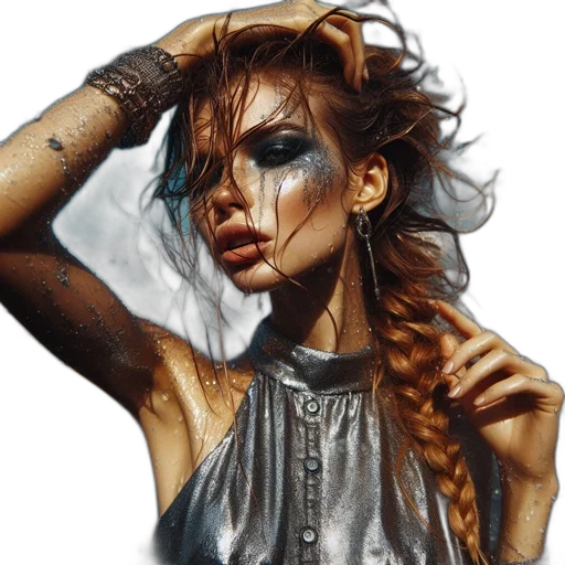 dress, jewelry, face, hair transparent PNG cut-out
