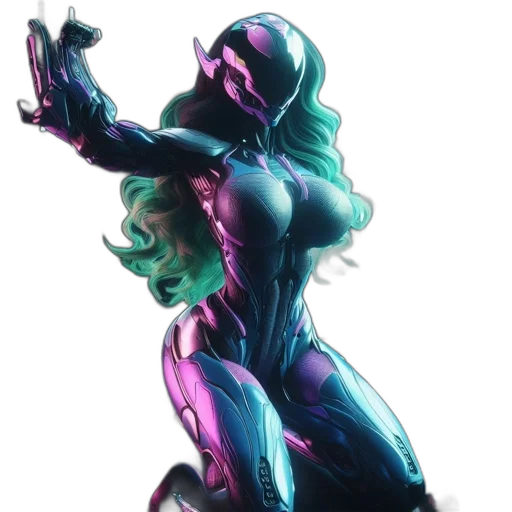 concept art, comic book art, 3d render, vaporwave transparent PNG cut-out