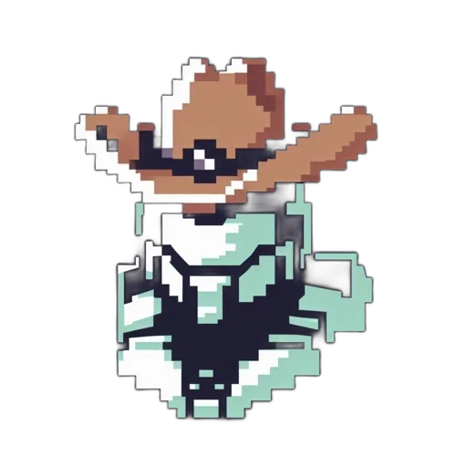 hat, robot, staff, creature transparent PNG cut-out