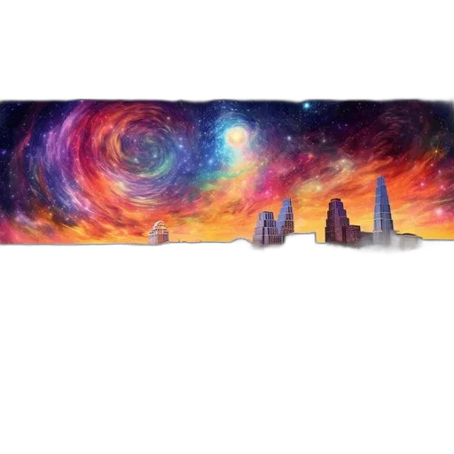 fantasy art, concept art, watercolor, outer space transparent PNG cut-out