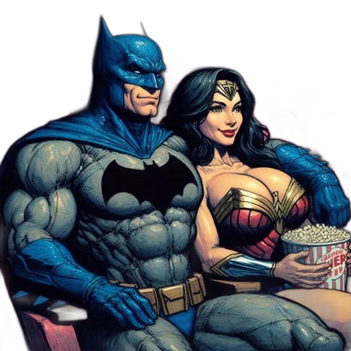 comic book art, concept art, batman, wonder transparent PNG cut-out