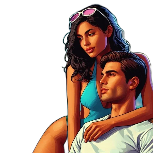 comic book art, concept art, photorealistic, neon lights transparent PNG cut-out