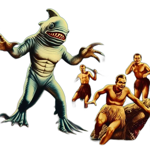 creature, concept art, comic book art, 3d render transparent PNG cut-out