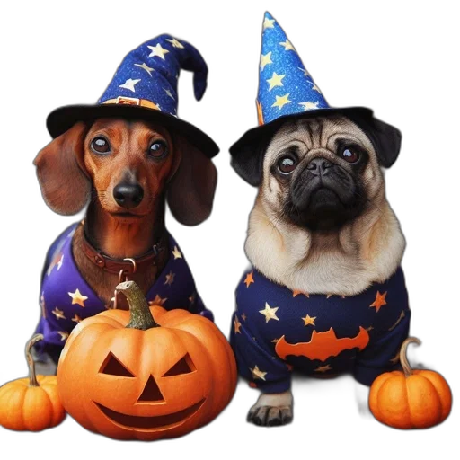 two, dogs, one, dachshund transparent PNG cut-out