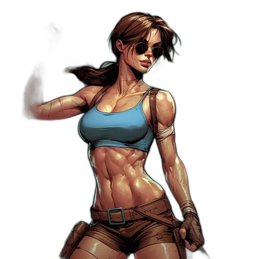 comic book art, concept art, cyberpunk, pixel art transparent PNG cut-out
