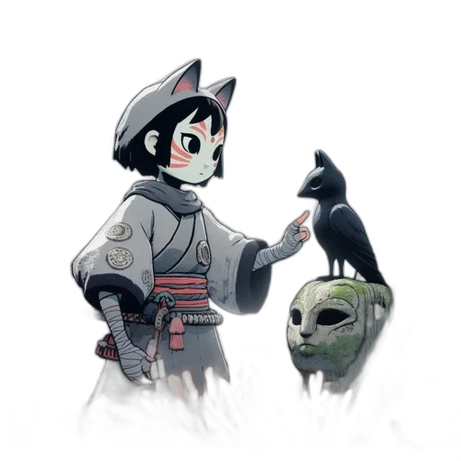 mask, staff, robot, creature transparent PNG cut-out