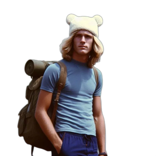 hat, jacket, staff, animal transparent PNG cut-out