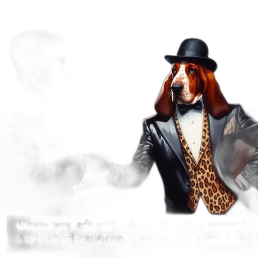 animal, jacket, hat, concept art transparent PNG cut-out