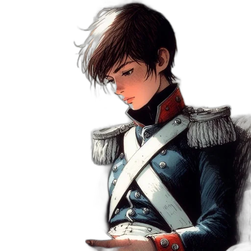 jacket, sword, staff, face transparent PNG cut-out