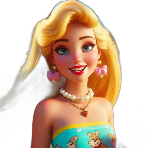 dress, jewelry, 3d render, cartoon transparent PNG cut-out