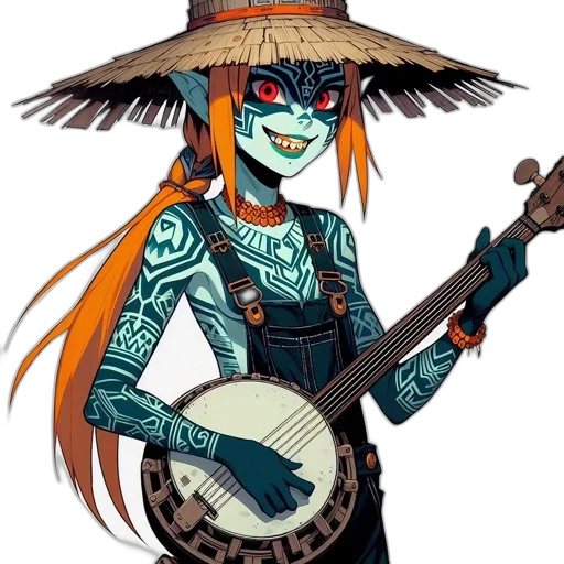 mask, staff, hat, dragon transparent PNG cut-out