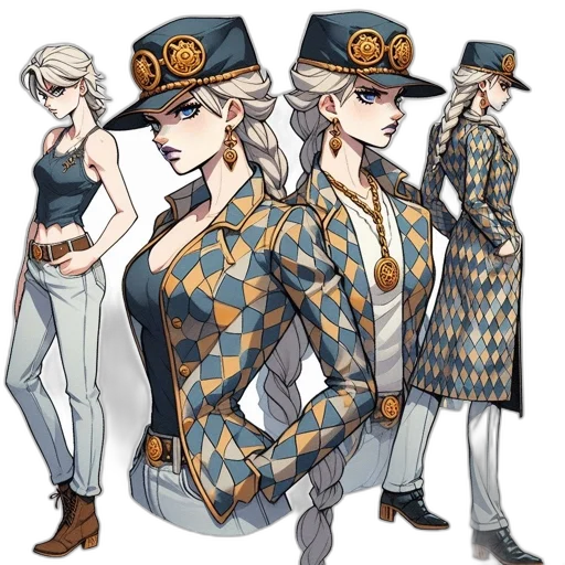 hat, staff, jacket, dress transparent PNG cut-out