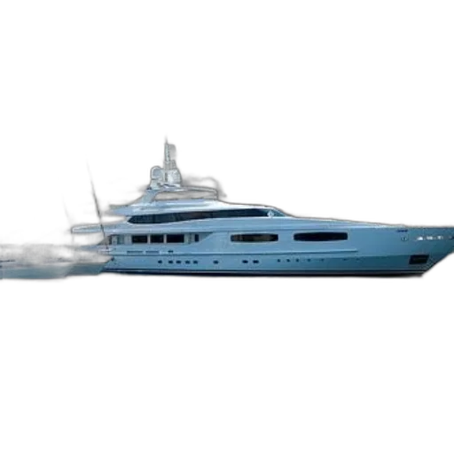 3d render, luxurious, white, yacht transparent PNG cut-out