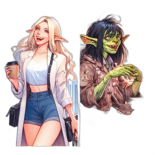 concept art, comic book art, fantasy art, pixel art transparent PNG cut-out