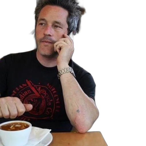 food, man, black, t-shirt transparent PNG cut-out