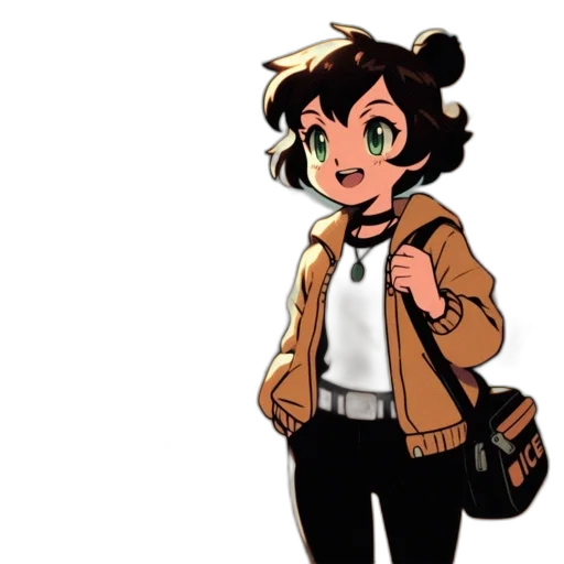 jacket, staff, weapon, animal transparent PNG cut-out