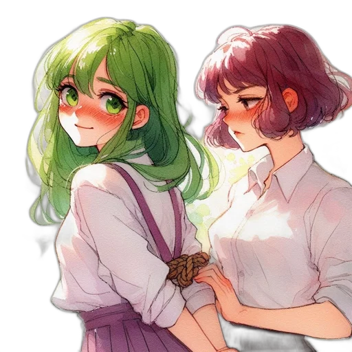 watercolor, anime, pixel art, concept art transparent PNG cut-out