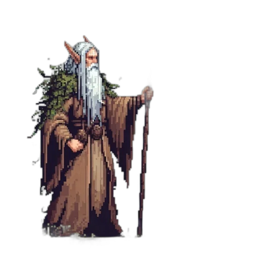 staff, dragon, creature, pixel art transparent PNG cut-out