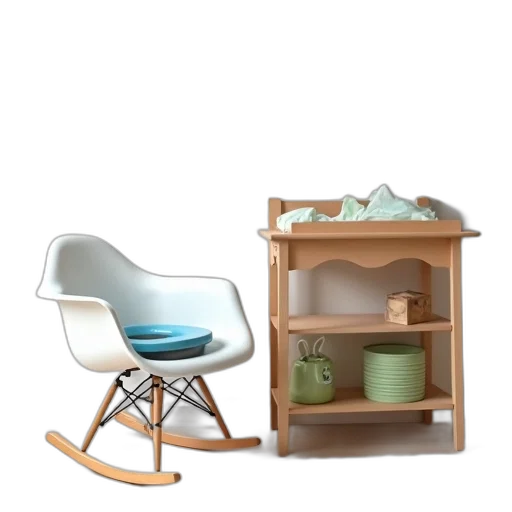furniture, 3d render, earth tones, white transparent PNG cut-out
