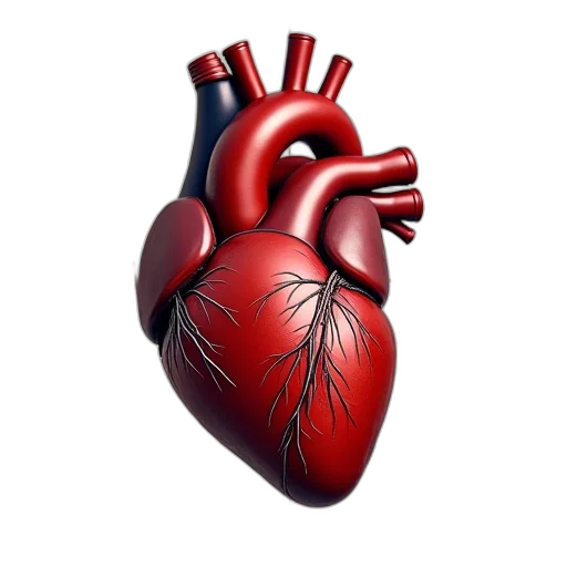 3d render, photorealistic, cardiac, conduct transparent PNG cut-out