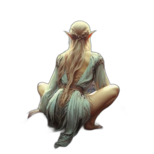 dragon, dress, creature, staff transparent PNG cut-out