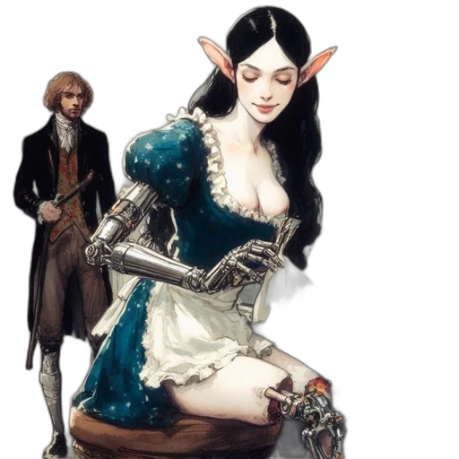 dress, jewelry, fantasy art, concept art transparent PNG cut-out