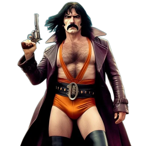 comic book art, concept art, man, mustache transparent PNG cut-out