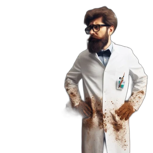 jacket, staff, hair, robot transparent PNG cut-out