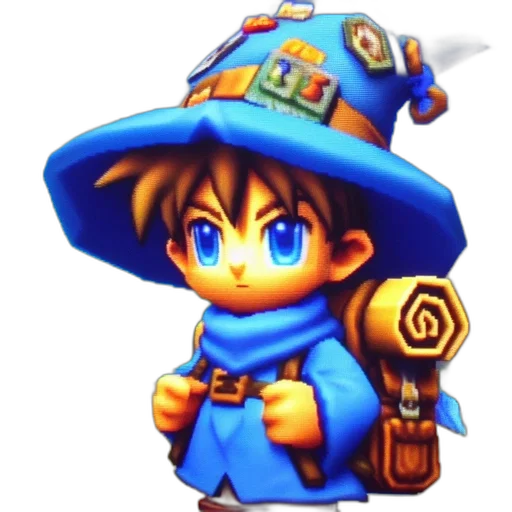 staff, hat, weapon, pixel art transparent PNG cut-out