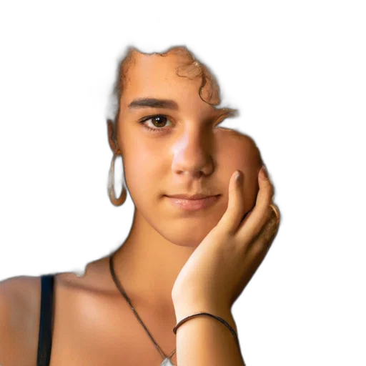 face, mask, jewelry, hair transparent PNG cut-out