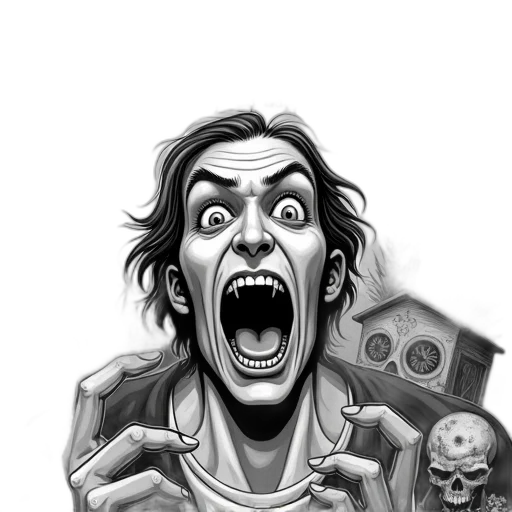 face, comic book art, concept art, cartoon transparent PNG cut-out