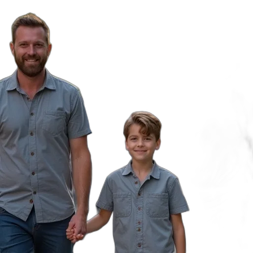 3d render, group, people, walking transparent PNG cut-out