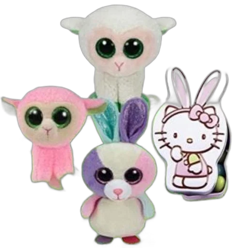 pastel, collection, stuffed, animals transparent PNG cut-out