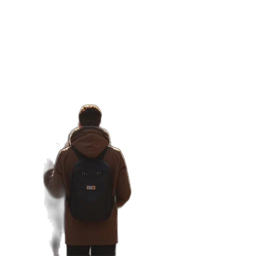 jacket, creature, robot, staff transparent PNG cut-out