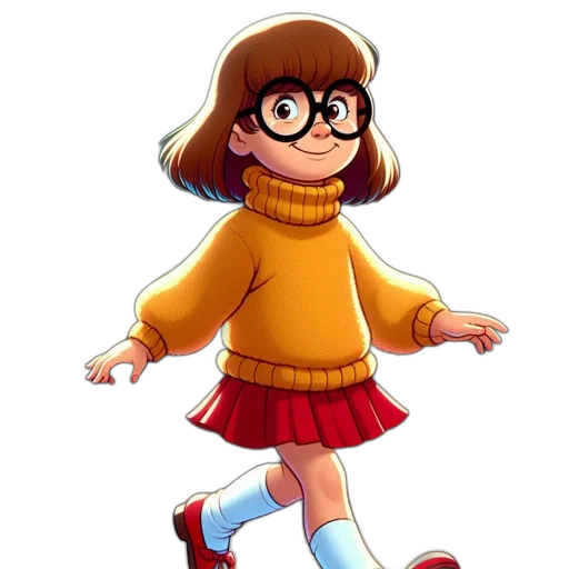 dress, jacket, creature, staff transparent PNG cut-out