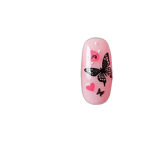 set, butterflies, hearts, nail transparent PNG cut-out