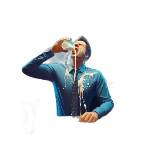bottle, jacket, 3d render, blue transparent PNG cut-out