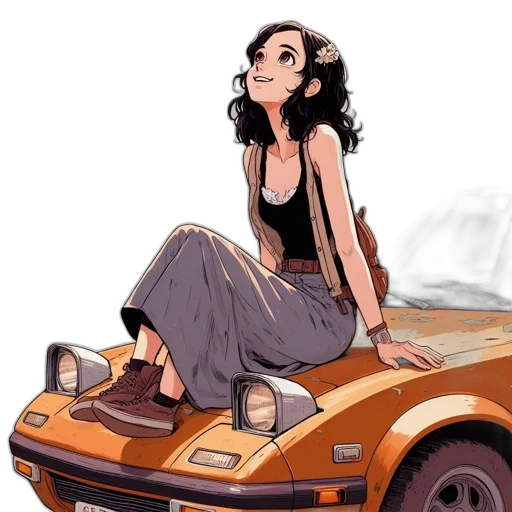 car, dress, concept art, comic book art transparent PNG cut-out