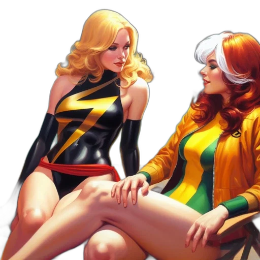 comic book art, concept art, neon lights, golden transparent PNG cut-out