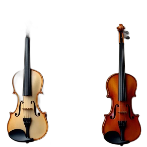 3d render, photorealistic, set, violin transparent PNG cut-out