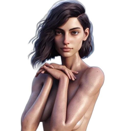face, dress, jewelry, concept art transparent PNG cut-out