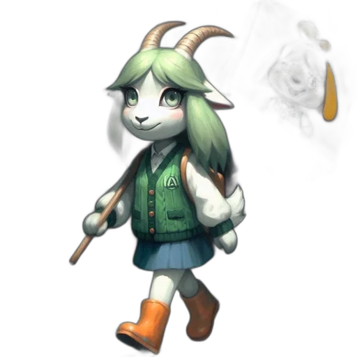 staff, jacket, animal, weapon transparent PNG cut-out