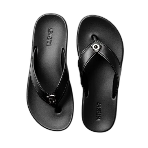 shoes, pair, black, flip-flops transparent PNG cut-out
