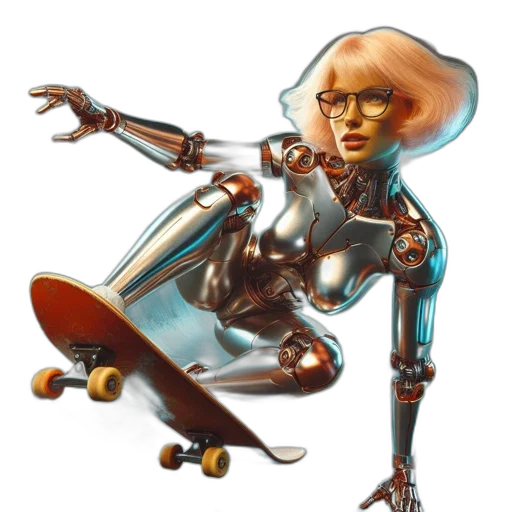 robot, staff, concept art, cyberpunk transparent PNG cut-out