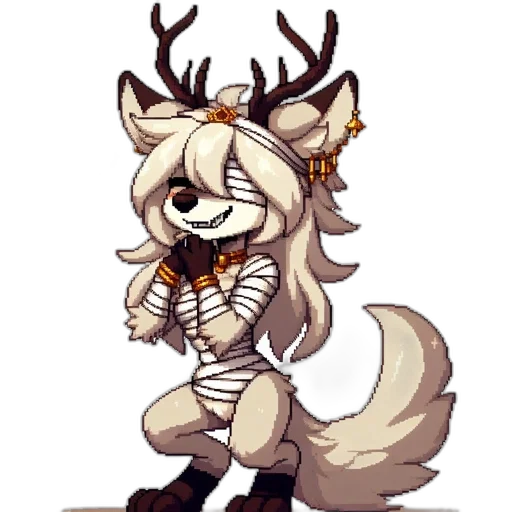 staff, creature, animal, pixel art transparent PNG cut-out