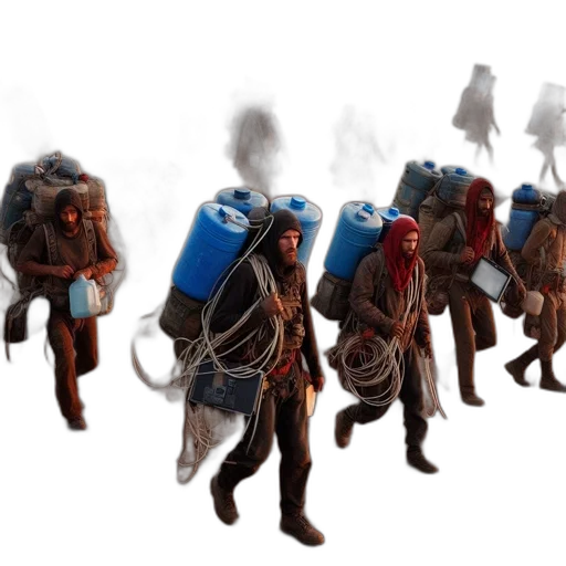 robot, creature, animal, staff transparent PNG cut-out