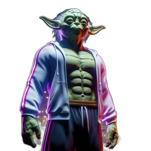 creature, jacket, staff, mask transparent PNG cut-out