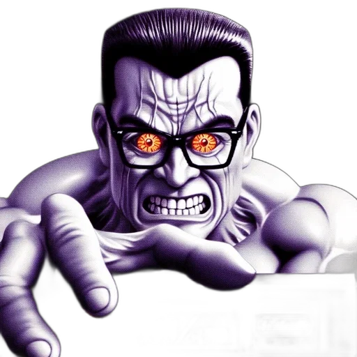 face, comic book art, concept art, cartoon transparent PNG cut-out