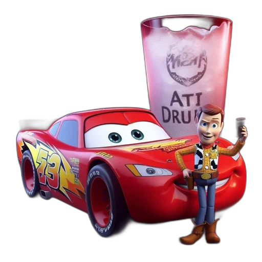 car, robot, bottle, animal transparent PNG cut-out