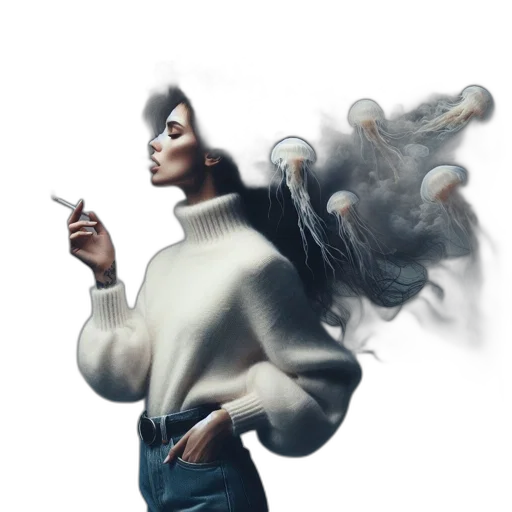 jacket, staff, hair, dress transparent PNG cut-out